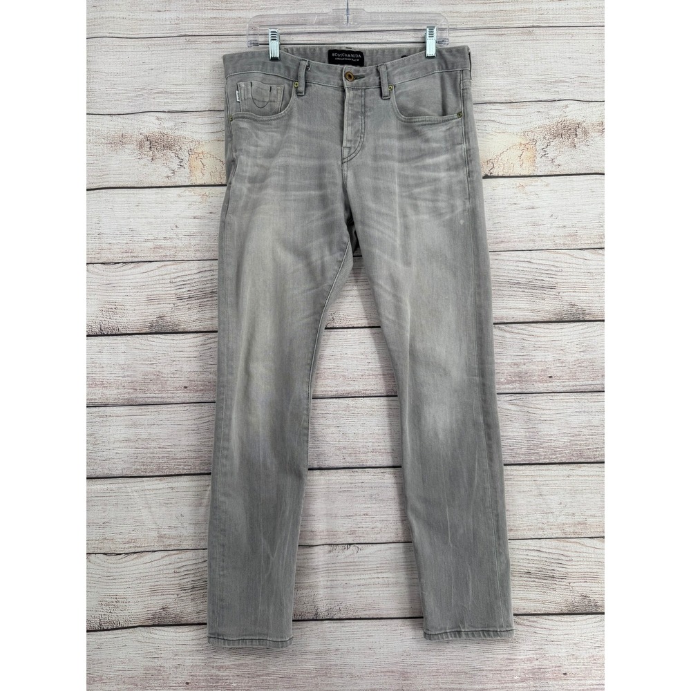 Scotch & Soda Jeans Men 32 Grey Ralston Slim Fit Amsterdams Blauw Denim